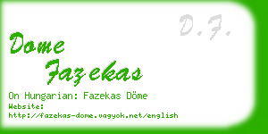 dome fazekas business card